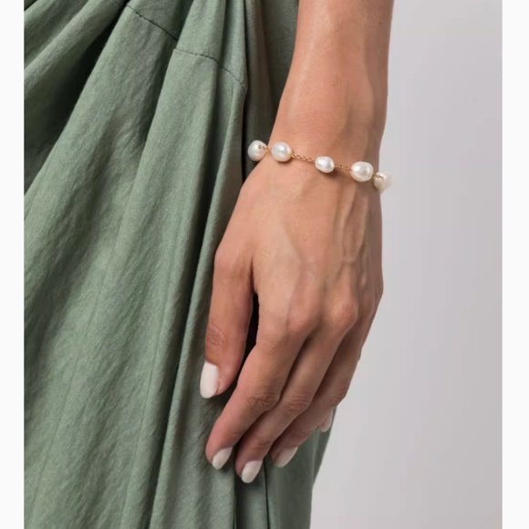 Cult Gaia Perla Gold-tone Pearl Bracelet - Ivory White